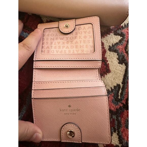 Kate Spade Gemma Crossbody Small Bag with Matching Wallet Pale Pink w/ Eyelets - Picture 9 of 13